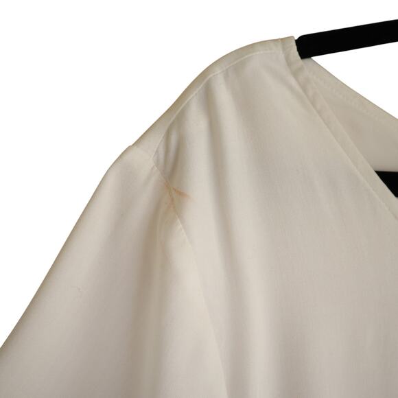 Lulus Womens Chic Of Perfection Shift Dress Sze Large White Bridal Ruffle Dainty - Picture 4 of 12